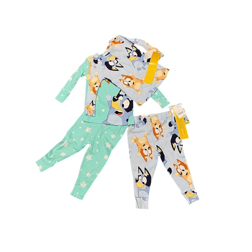 Bluey Kids‎ Pajamas Set of 2- Blue and Green 18M